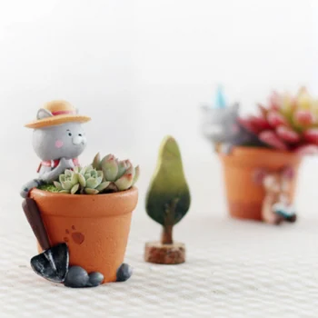 

Flowerpot Plant Pot Cute Cat Flower Planter Home Garden Mini Bonsai Cactus Succulent Pot Wedding Birthday Gift