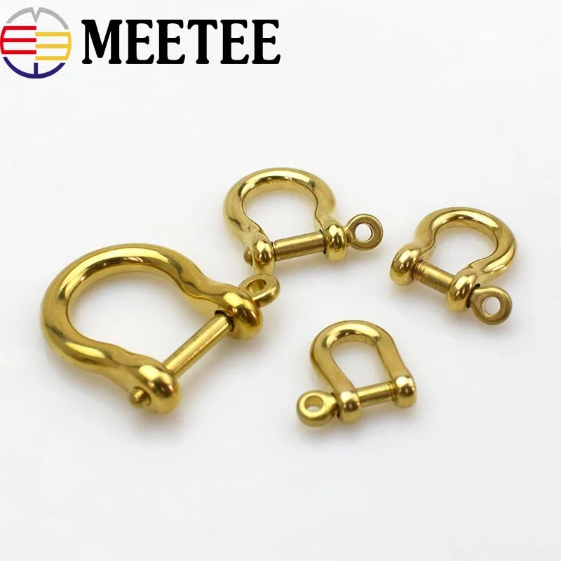 3pcs Solid Brass D Shackle Clasp Ring Metal Buckles Ushaped Shackle