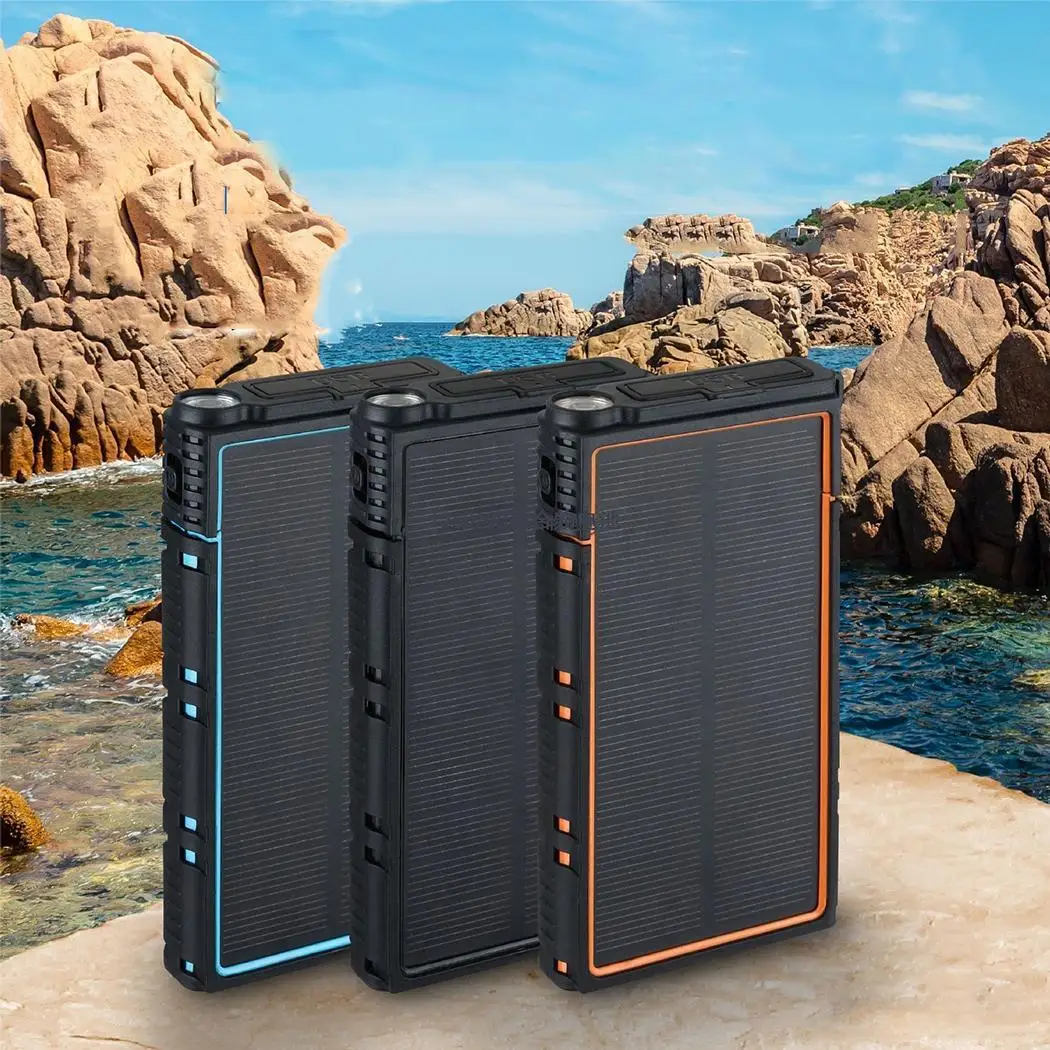 

Waterproof Solar 20000mAh Power Bank External Battery Pack Charger Powerbank for Mobile Phones XIAOMI iPhone 7/8/X/ Charging