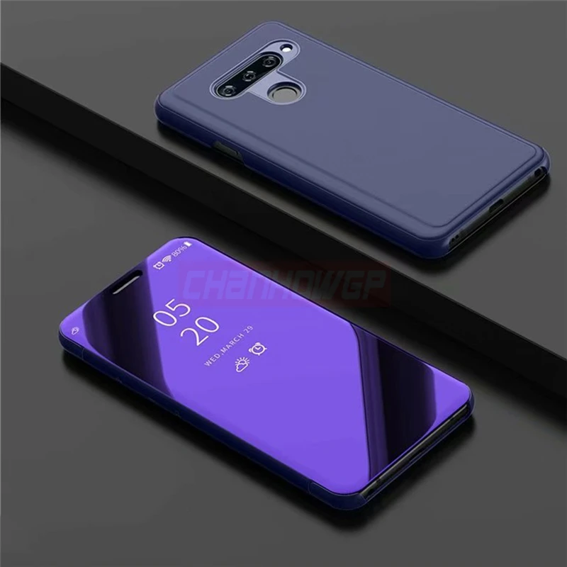 Clear Smart View Flip Mirror Case For LG V40 ThinQ Stand Cover Flip Leather Cases For LG V30 Plus V40 V30 + Funda Coque Shell 09