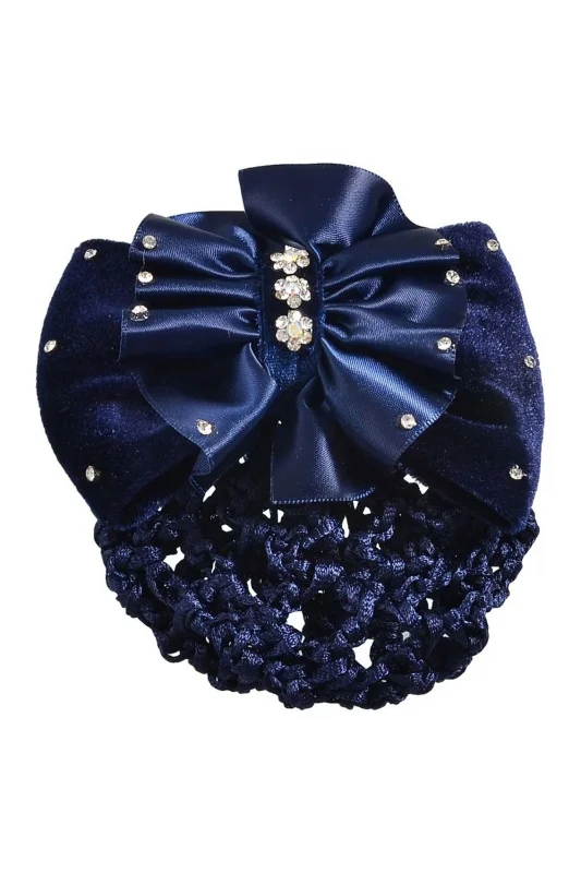 Темно-синие бархатные завязки узлом заколки для волос снуд сетка для женщин