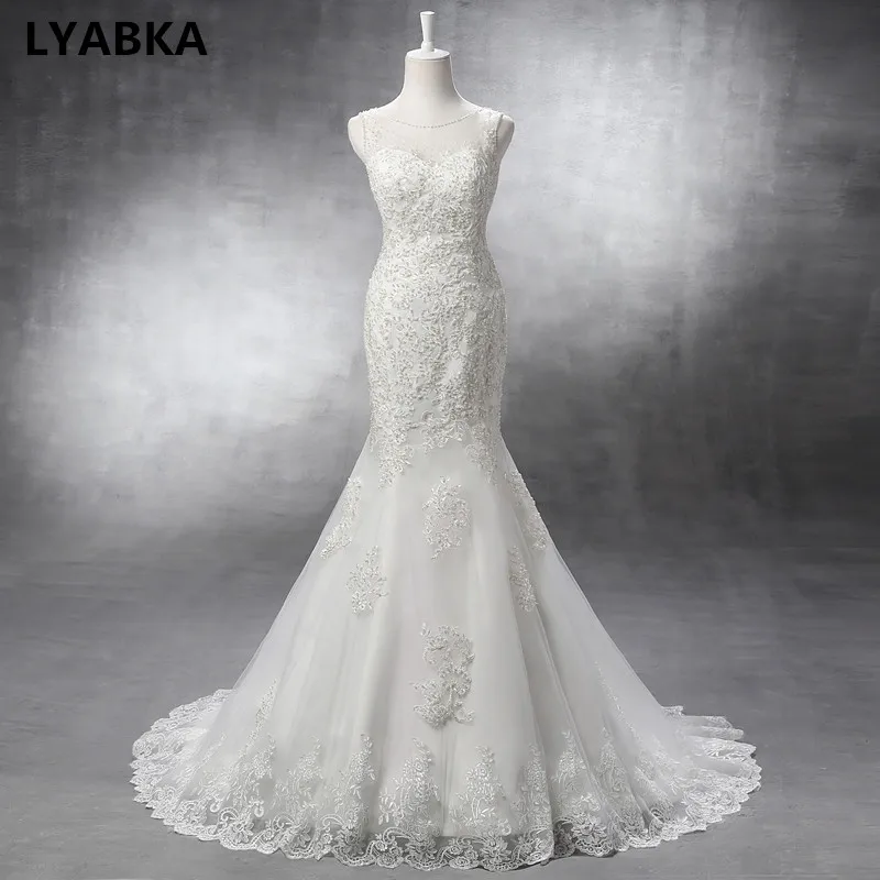 Sexy Mermaid Wedding Dresses Elegant Sleeveless Scoop Neck Robe De Mariage Tulle With Pearls Wedding Dress 2019 Vestido De Noiva Sexy Mermaid Wedding Dresses Elegant Sleeveless Scoop Neck Robe De Mariage Tulle With Pearls Wedding Dress 2019 Vestido De Noiva