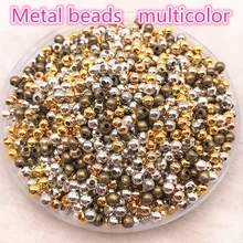 Фурнитура для ювелирных изделий Diy 200 шт 3 мм Золотые/серебряные/Бронзовые/серебристые металлические бусины гладкие шарики для изготовления ювелирных изделий