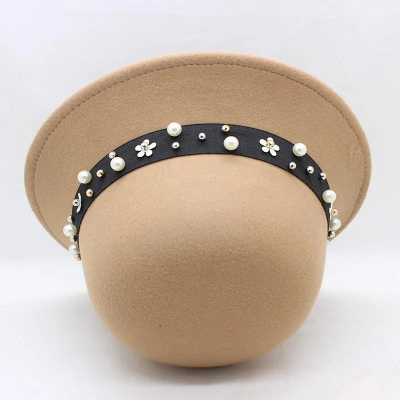 SUOGRY Elegant Noble Hats for Women Fedora Dome Hat Multicolor Warm Felt Hat Winter Autunm Women Black Cloche Hat Bowler Caps