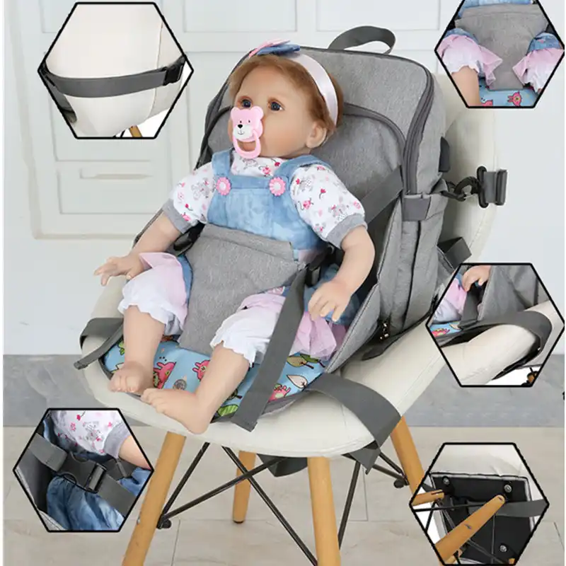 Bottle Backpack 2 in 1 Portable Traveling Dining Chair Bag-Diaper Bag
