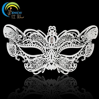 

Christmas mask female prom diamond iron mask rhinestone metal mask