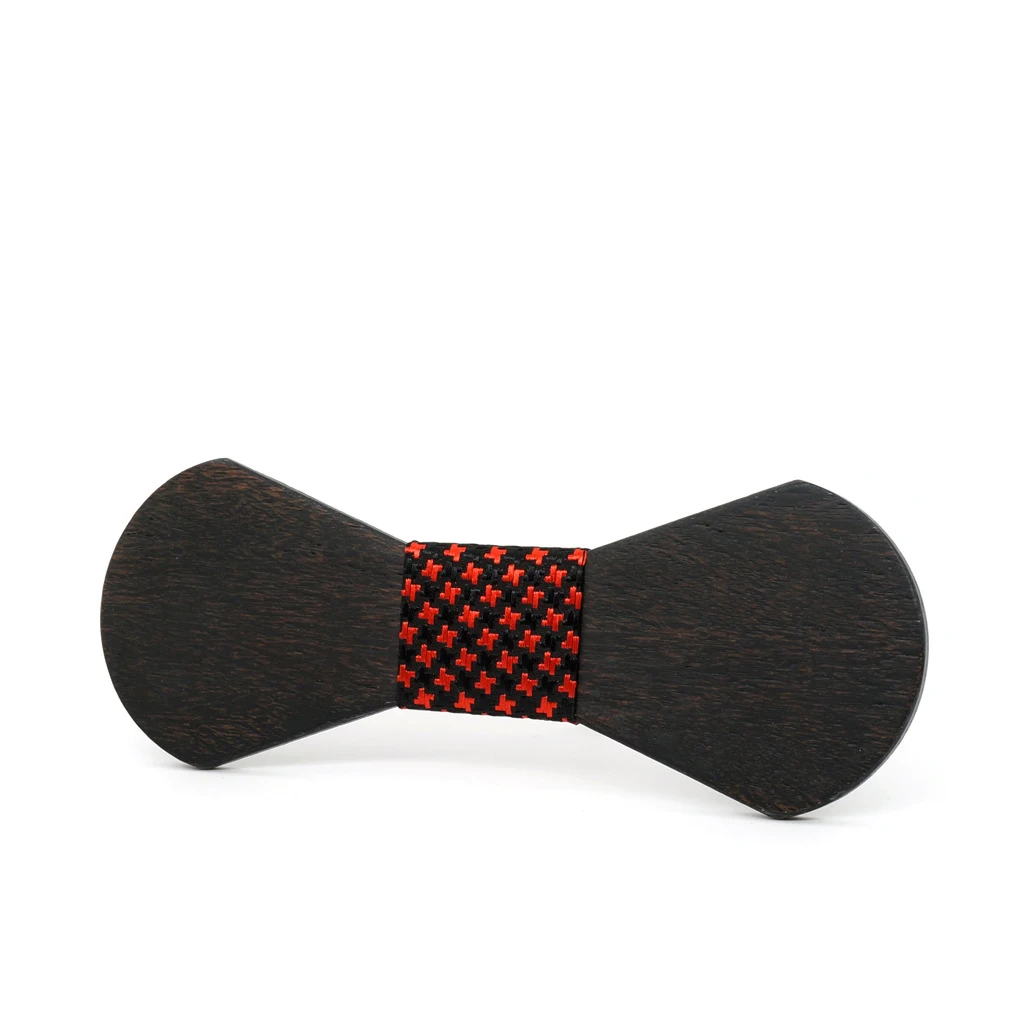 Простой атмосферный черный деловой деревянный галстук-бабочка, твердый деревянный геометрический гравировальный галстук-бабочка 12*4,5 см