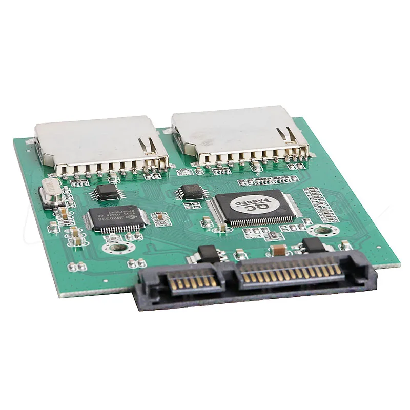 New2 Port Dual SD SDHC MMC RAID to SATA Adapter Converter For Any Capacity SD Card 3