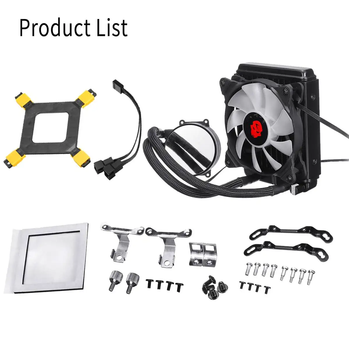 

Water Cooling Radiator RGB CPU Cooler Desktop Computer Radiator CPU Integrated 120mm LED Water Cooler Fan for LGA 775/115x/AM2