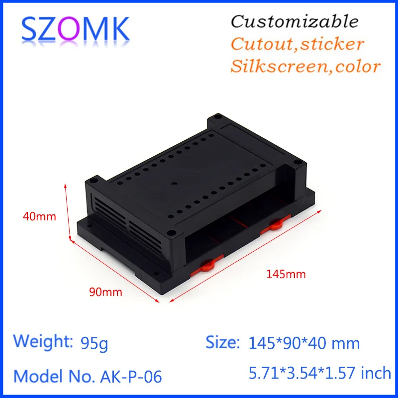 

shenzhen plastic box enclosure electronics din rail housing (1 pcs) 145*90*40mm distribution box szomk instrument enclosure