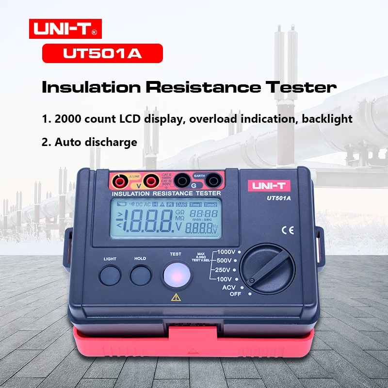 UNI-T сопротивление изоляции метр тестер UT501A мегомметром заземления Сопротивление Напряжение тестер Мегаомметр вольтметр