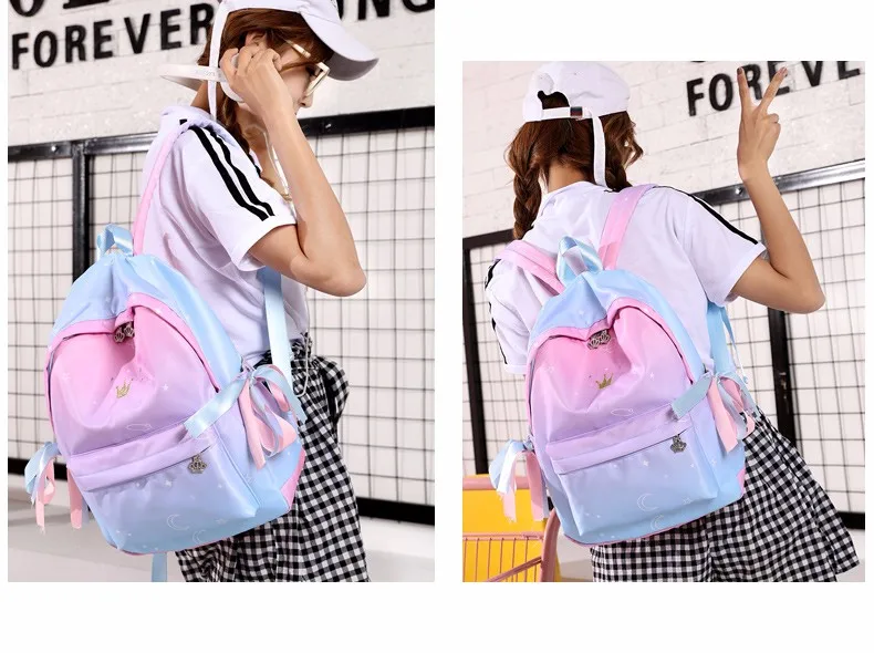 Новинка, хит, школьный рюкзак для девочек, школьные сумки, розовые школьные сумки, Детская сумка для книг, легкий рюкзак с принтом, женский рюкзак