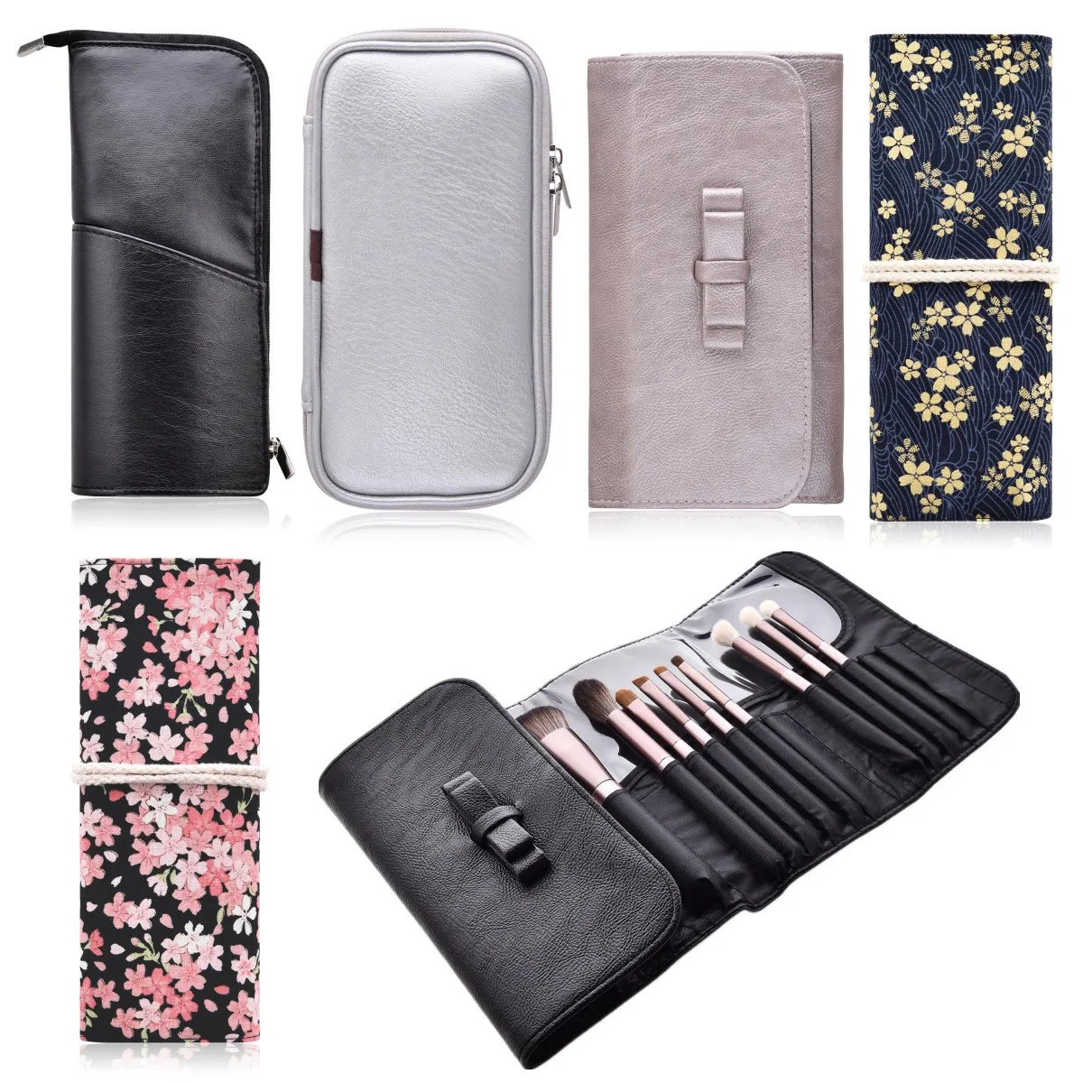 

Brushes Holder Bag Cosmetic Make up Brushes Container Case Leather/Canvas Brush Storage Package Roll Pouch Bag For Makeup Brush