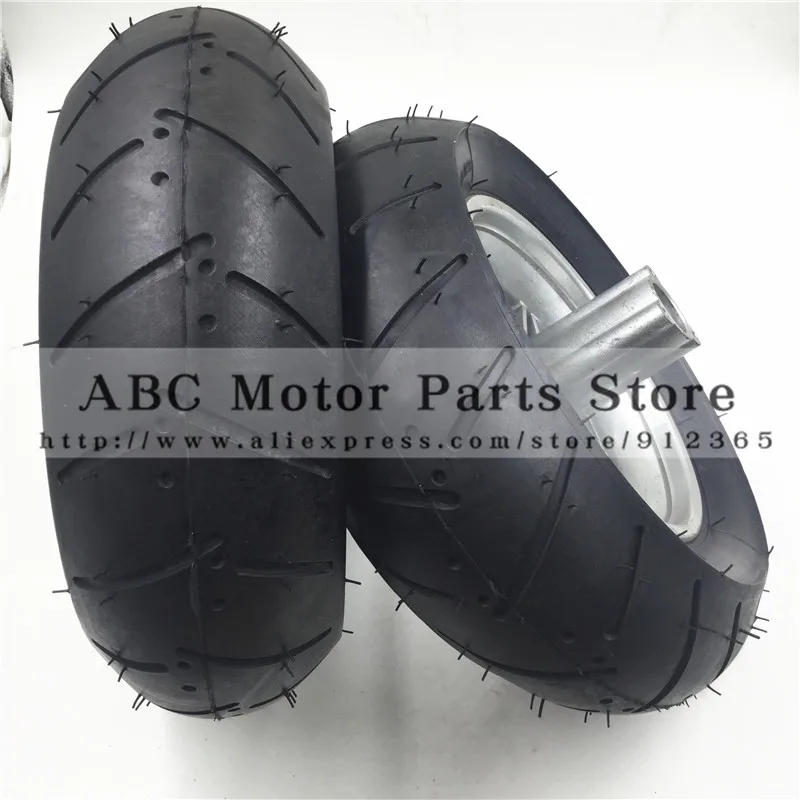pocket bike Wheel 110/50-6.5 and 90/65-6.5 front and rear one set Vacuum tire for pocket bike 47cc 49cc