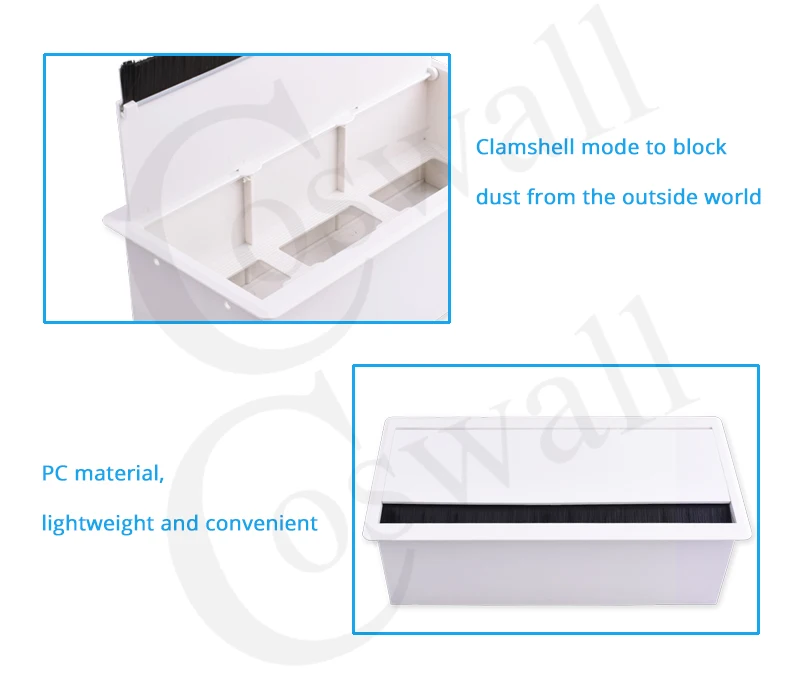 COSWALL серебристый ПК настольный монтажный ящик с тройным ЕС розетка настольный офисный разъем с Пылезащитная кисть