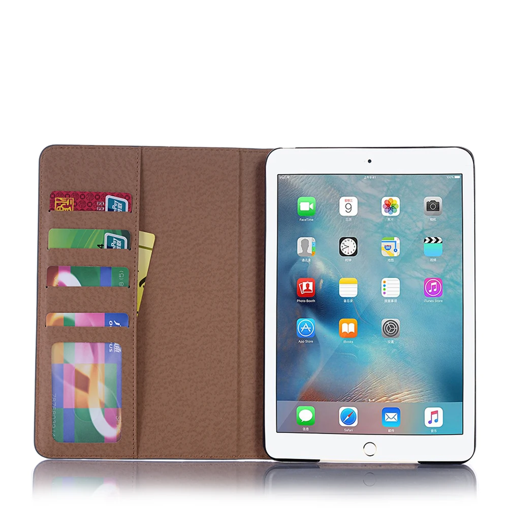Деловой кожаный чехол для iPad 9,7 Подставка для планшета с картой Solt Smart shell для iPad Air/Air 2