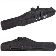 Популярная переносная черная сумка для рыбалки 1 м/1,5 м, холщовый рюкзак, сумка на плечо, водонепроницаемая двухслойная сумка для удочки, сумка для хранения