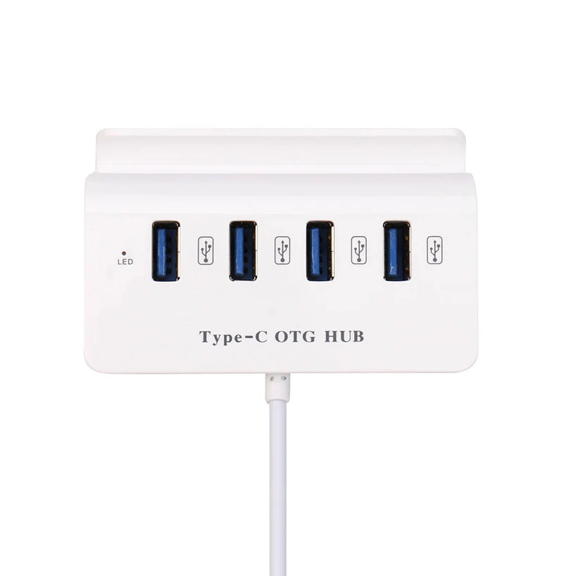 2 в 1 USB Micro usb-хаб OTG 4 порта сплиттер type C ABS высокоскоростной мини 4 порта USB 2,0 OTG концентратор с держателем для телефона планшета