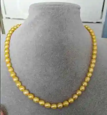

Hot selling free shipping********AAA 6-7mm Australian south sea gold pearl necklace 17.5inch