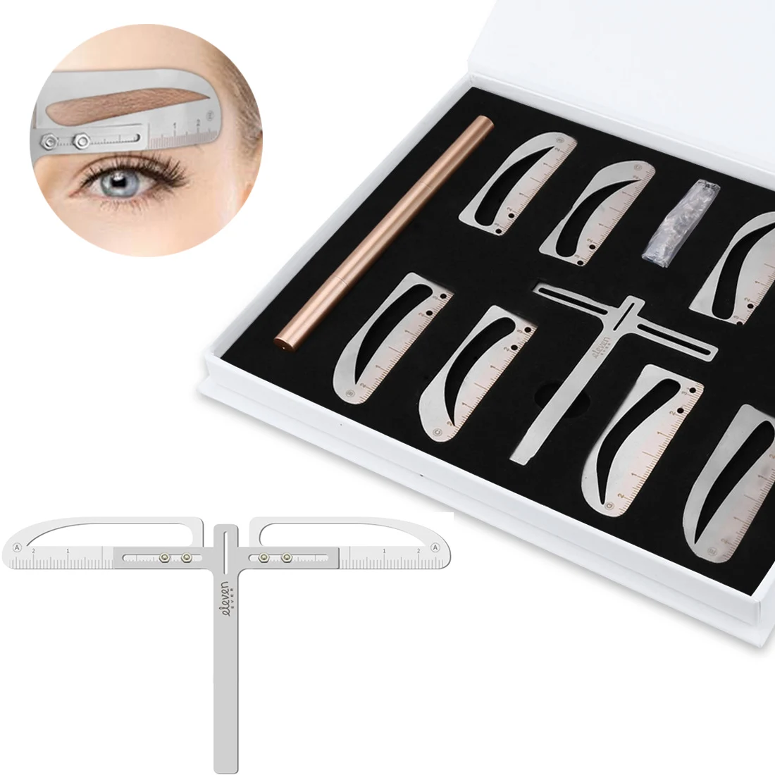 

4 Pair EYebrow MoldsThree-point Positioning Balance Micro-blading Eyebrow Stencil Permanent Makeup Brow Stencils Reusable Design