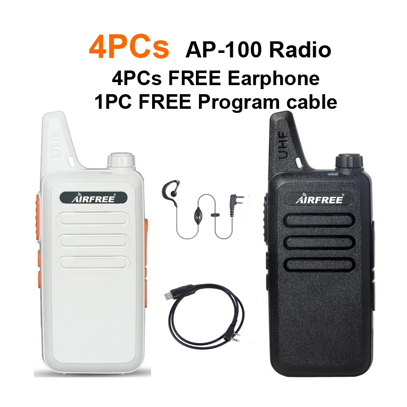 4PCs AP 100 Ultra thin Mini Walkie Talkie better than BF 888S UHF long range WLN