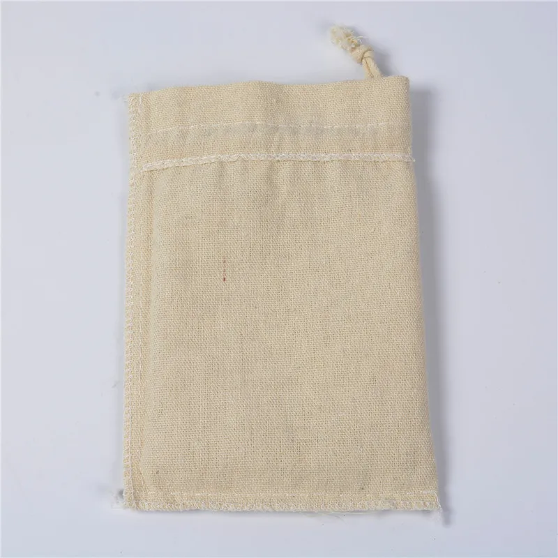 100pcs 10x15cm New Cotton Linen Drawstring Storage Bags Jewelry Packaging Pouches Wedding Christmas Candy Gift Bag Party Favors