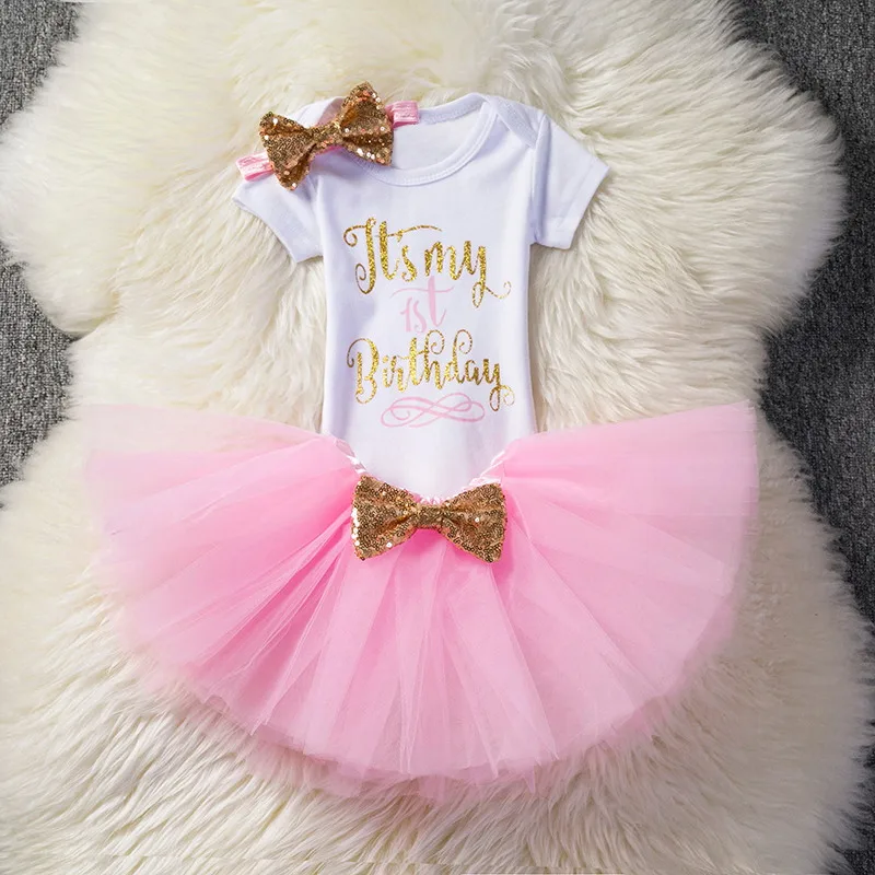 Платье на день рождения для маленьких девочек одежда для дня рождения для маленьких девочек 1 год наряд принцессы на первый день рождения Vestidos Bebes Infantil - Цвет: As Picture