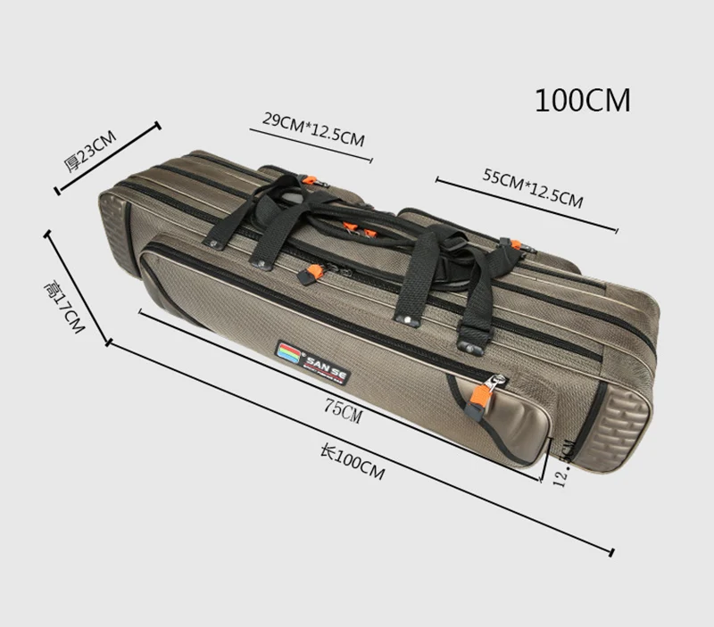 Большой-Ёмкость рыболовные снасти Сумка для рыболовных снастей 80/90/100/120 см 3 Слои толстые Водонепроницаемый Рыбалка рюкзак сумка для рыбалки