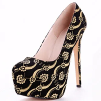 

FGHGF 16CM Ultra High Heels Sexy Women Pumps Nightclub Shoes New Arrival Big Size 34-45 Ladies Round Toe Platform Party High Hee
