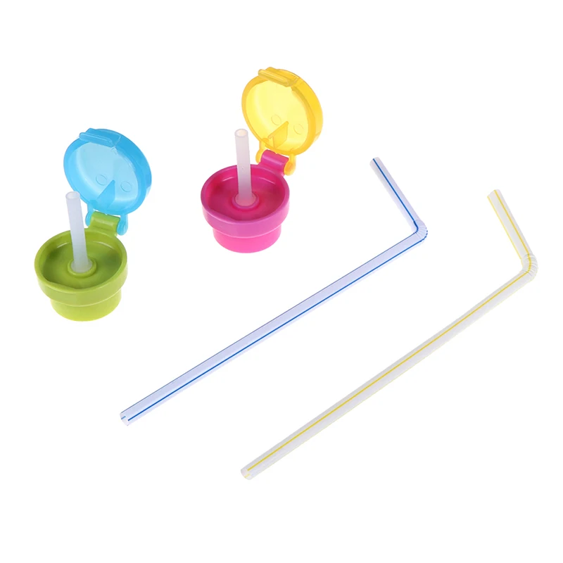 Portable No Spill Choke Water Bottle Cups Adapter Cap With Tube Drinking Straw For Baby Infants Kid Easy Hygiene Drink Feeder