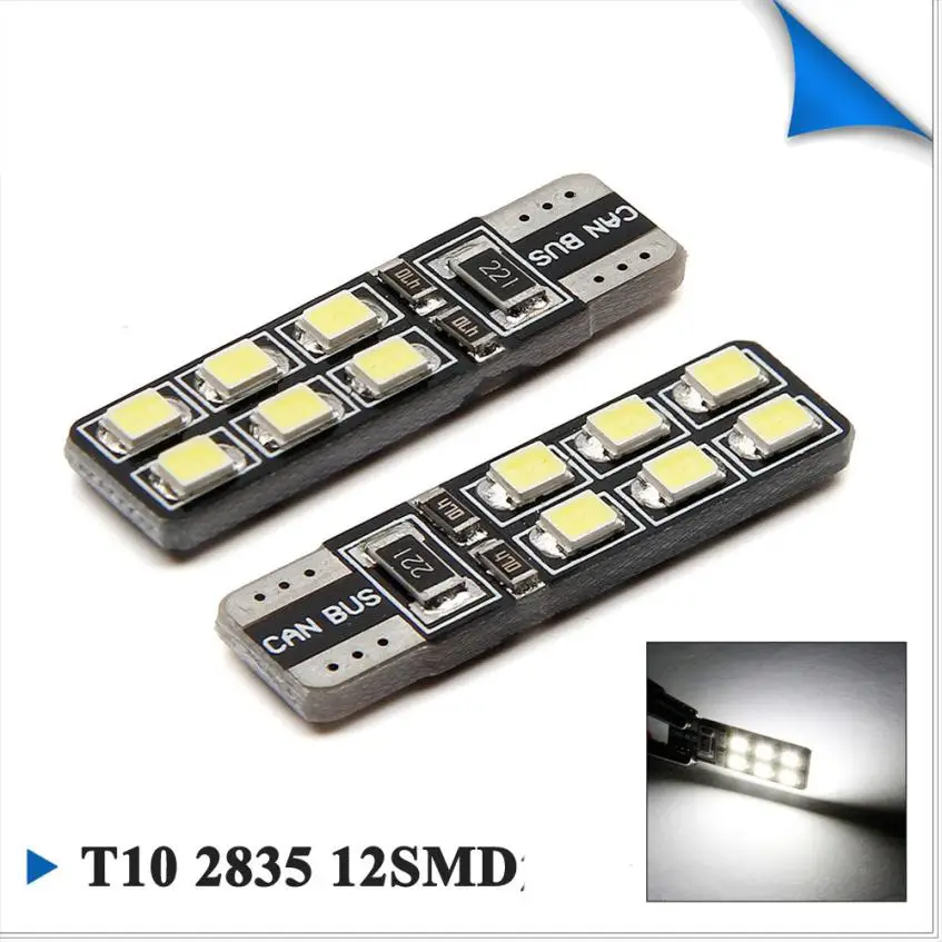 

Car light bulbs 10 x T10 2835 125MD W5W Car LED Width Light CANBUS No Error License Plate Lamp auto led light may9