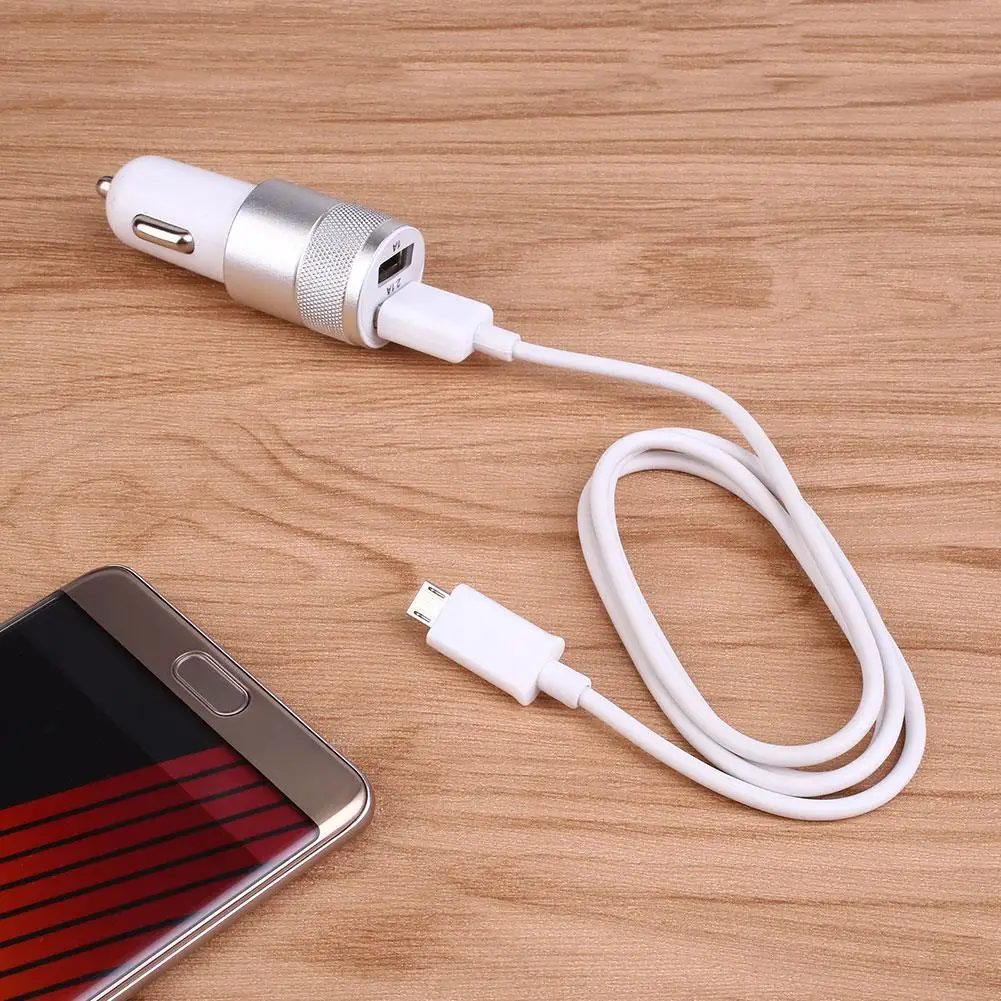 2 в 1 Dual USB Автомобильное зарядное устройство гнездо быстрой зарядки Зажигалка 2.1A Универсальный