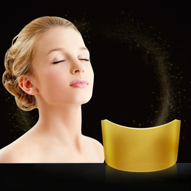 Золото Коллаген маска для шеи кристально Золотая отбеливающая пудра Антивозрастной уход за кожей Шеи увлажняющая удаление морщин шеи