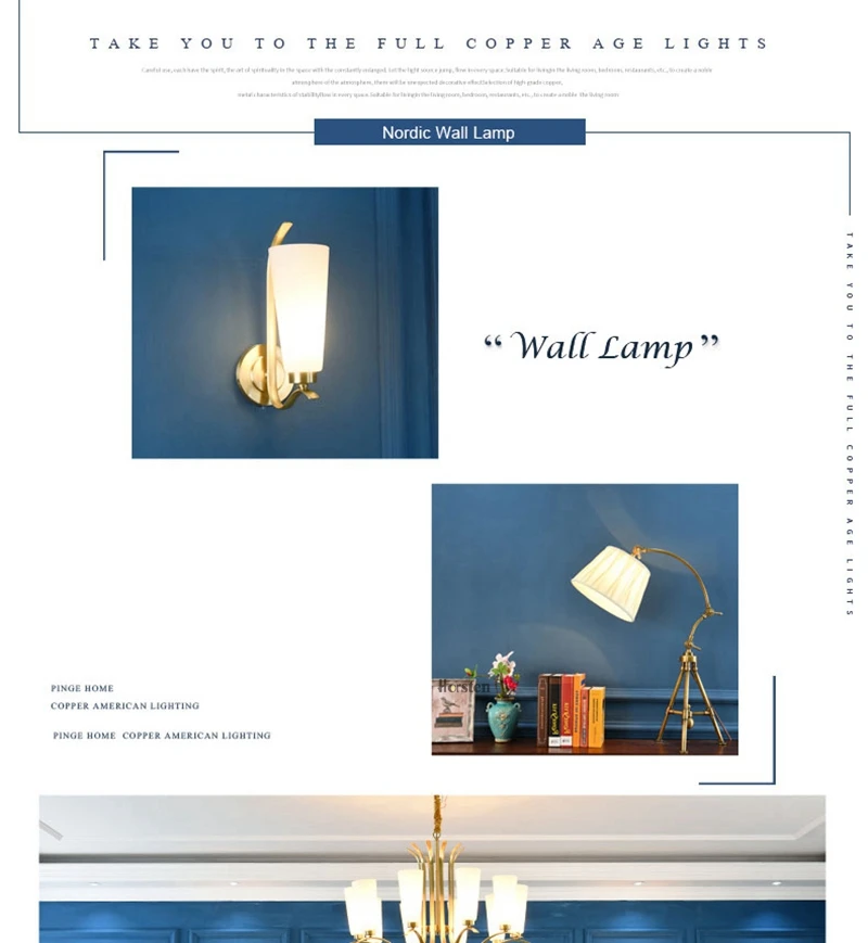 American Style Double Heads Copper H35cm Wall Lamp Bedroom Bedside Lamp Simple Nordic Wall Lights For Living Room Restaurant Hotel (3)