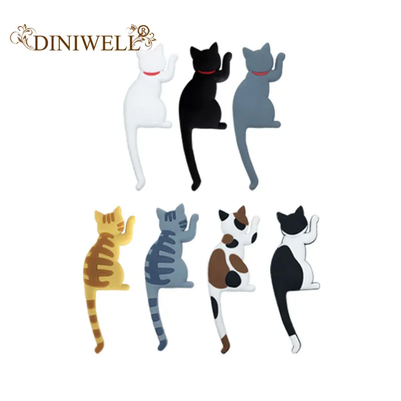 

DINIWELL Animal Refrigerator Magnets Storage Hook Strong Cat Tail Key Holders Organizer For Kitchen Office Home Decor 7 Colors