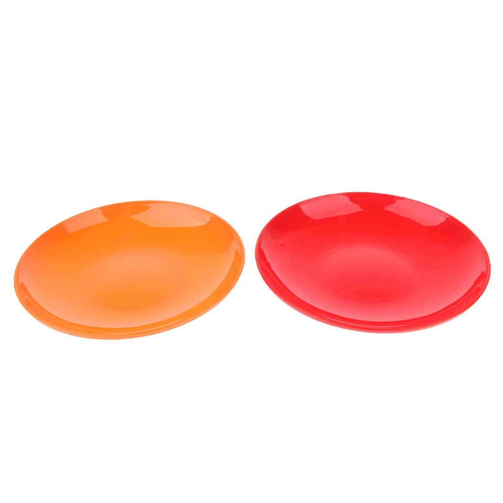 6Pcs Outdoor Camping Cooking Picnic Dishes Round Portable Stackable Plates 6.5inch for Travel Camping Picnic BBQ Fishing