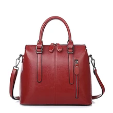 2016 Bolsos de Cuero Genuinos Para Las Mujeres Famosa Marca Bolso Del Diseñador Bolsas de Hombro Sólido de Alta Calidad de Las Señoras de Las Mujeres Hembra Grande de Asas