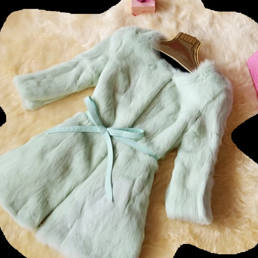 2016 New Arrival Full pelt Pure Rabbit Fur Coat 100% Real Natural Rabbit Fur Coat KFP638