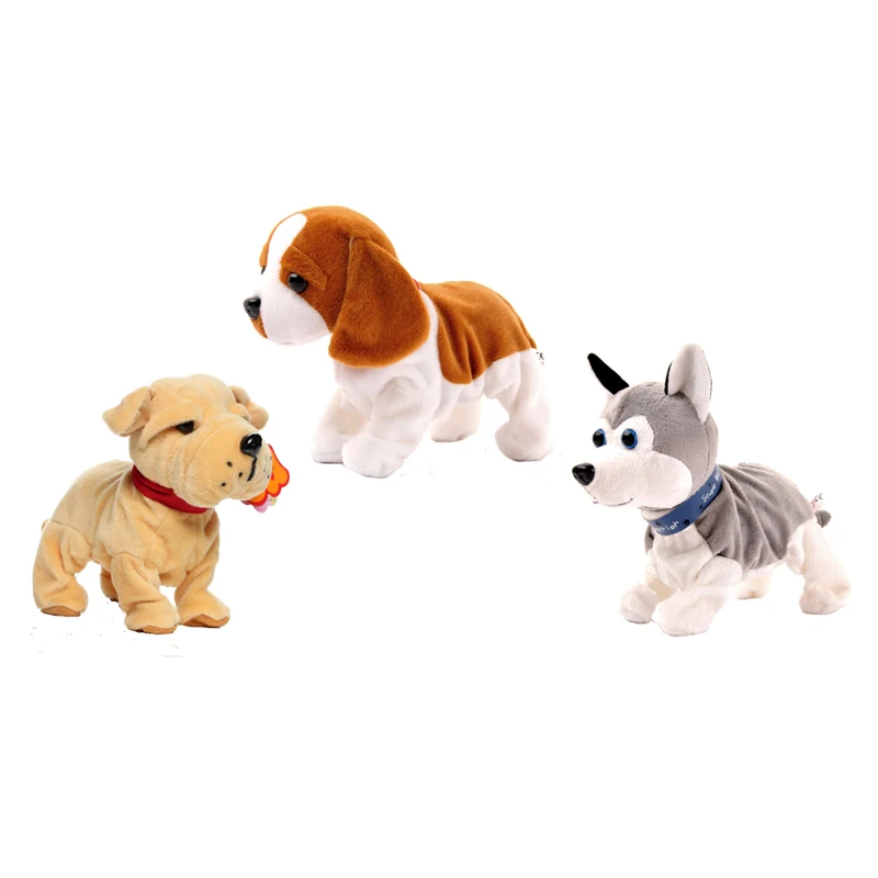 Electronic Pets Sound Control Robot Dogs Bark Stand Walk Cute Interactive Toys Dog Electronic Husky Pekingese Toys For Kids