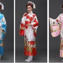 Лидер продаж! Для женщин традиционные японские кимоно Винтаж юката костюм косплей хаори кимоно с Оби платье халат