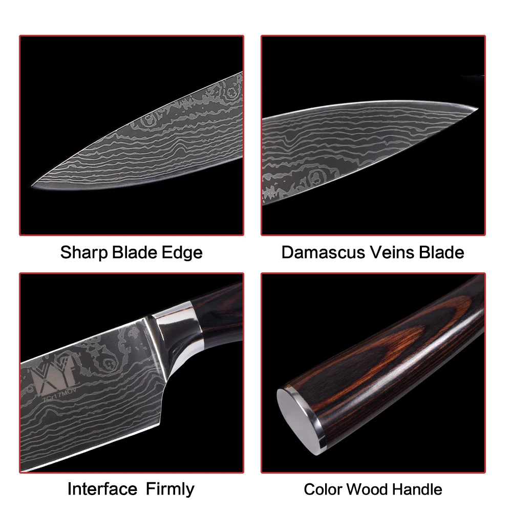6 шт./комплект кухонные ножи из нержавеющей стали|kitchen knife set|set chefknife set |
