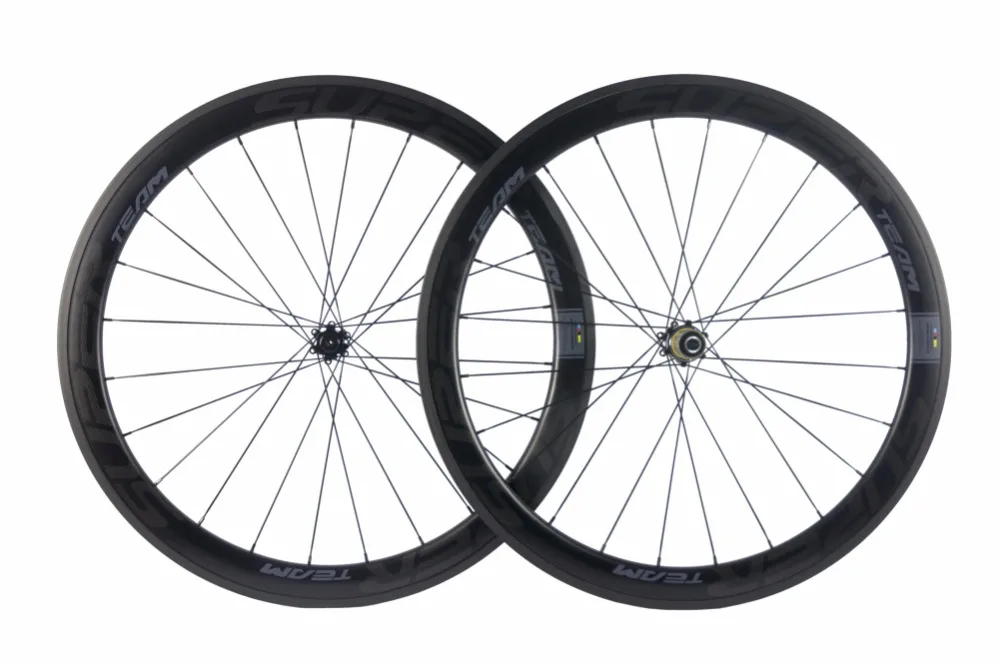 Excellent SUPERTEAM 50mm Clincher Carbon Wheels Road Bike Disc Brake 25mm Wide Carbon Wheelset Cycling Bicycle Wheel Axle-Thru 2 Excellent SUPERTEAM 50mm Clincher Carbon Wheels Road Bike Disc Brake 25mm Wide Carbon Wheelset Cycling Bicycle Wheel Axle-Thru 2