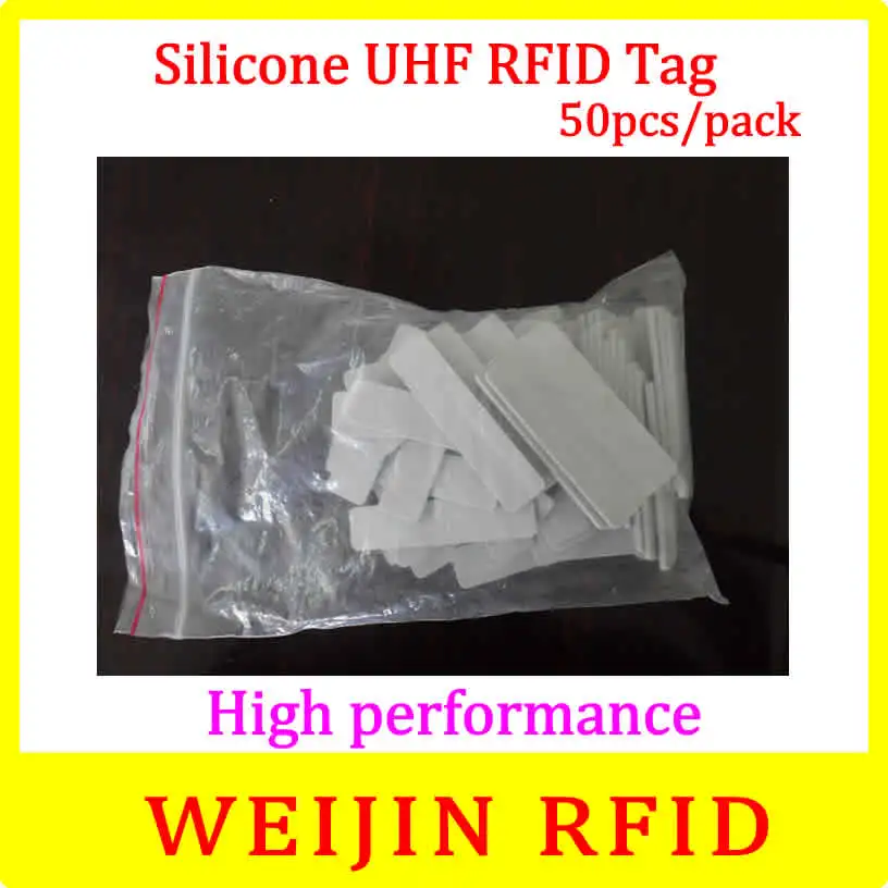 

VIKITEK 5813 silicone UHF RFID Tag 50pcs per pack Alien Higgs 3 chip ,Water proof, high temperature resistance free shipping.