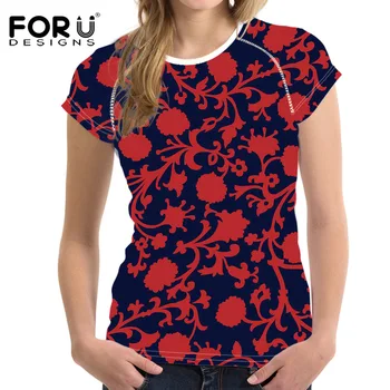 

FORUDESIGNS 2018 T-Shirt for Women Black Vintage Floral Rose Female T Shirt Summer Clothes Casual Tops Tees Blusa Girls Tshirt