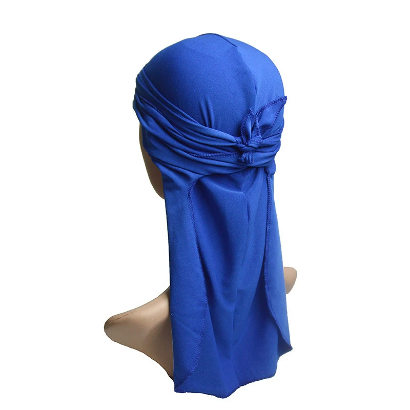 Sapphire blue 1 шт. мягкие регулируемые байкерские головные повязки Skullcap Новые Модные Элегантные спандекс удобные длинные 6 цветов эластичные мужские повязки - Цвет: Sapphire blue