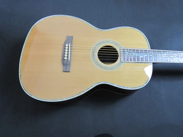 

free shipping solid cedar top with rosewood fretboard OOO style acoustic electric guitar