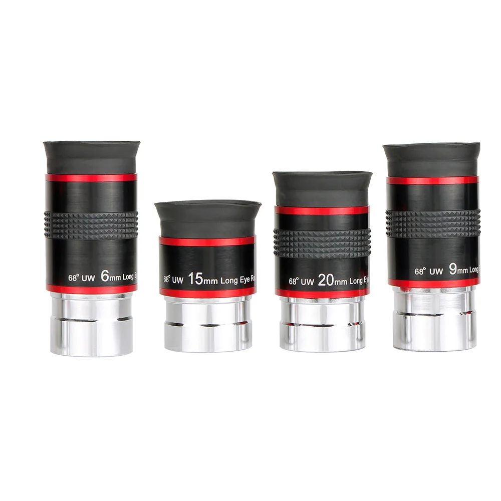 

FMC 1.25" Eyepiece Set 68 Degree Ultra Wide Angle Eyepiece Set 6/9/15/20mm for Astronomical Monocular Telescope M0048