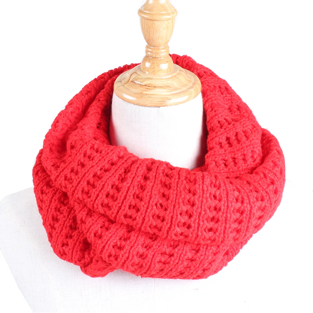 [DIFANNI] теплый шарф-хомут с двумя кругами, вязаный женский шарф унисекс, Зимний вязаный шарф для шеи, Детские шарфы