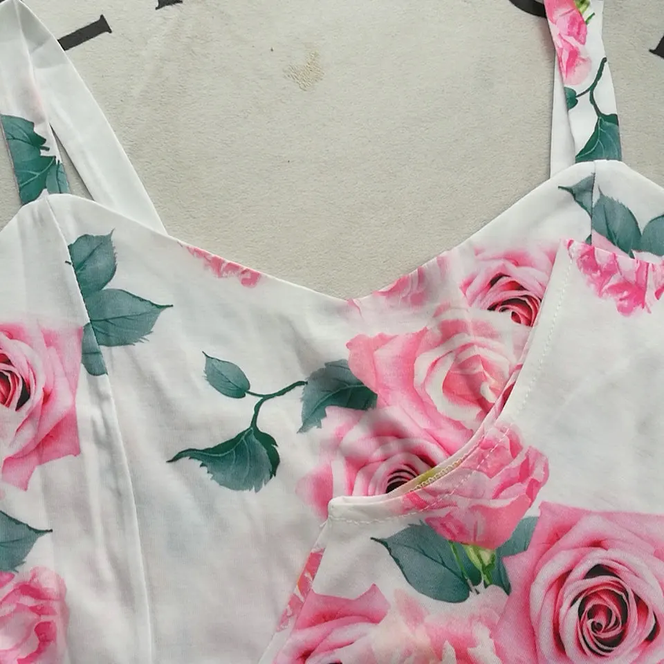 Family Look Women Matching Mother And Daughter Clothes Sleeveless Floral Dress For Mommy And Me Kids Girls Mom Daughter Dresses (1)