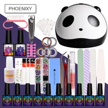 Набор для ногтей 24 Вт Светодиодный светильник для ногтей Гель-лак набор 8 пилка для ногтей Замачивание от лаков гель-лаки маникюрные наборы Набор ногтей